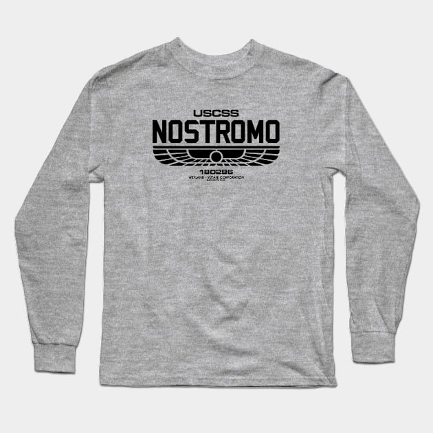 NOSTROMO - Black Long Sleeve T-Shirt by KERZILLA